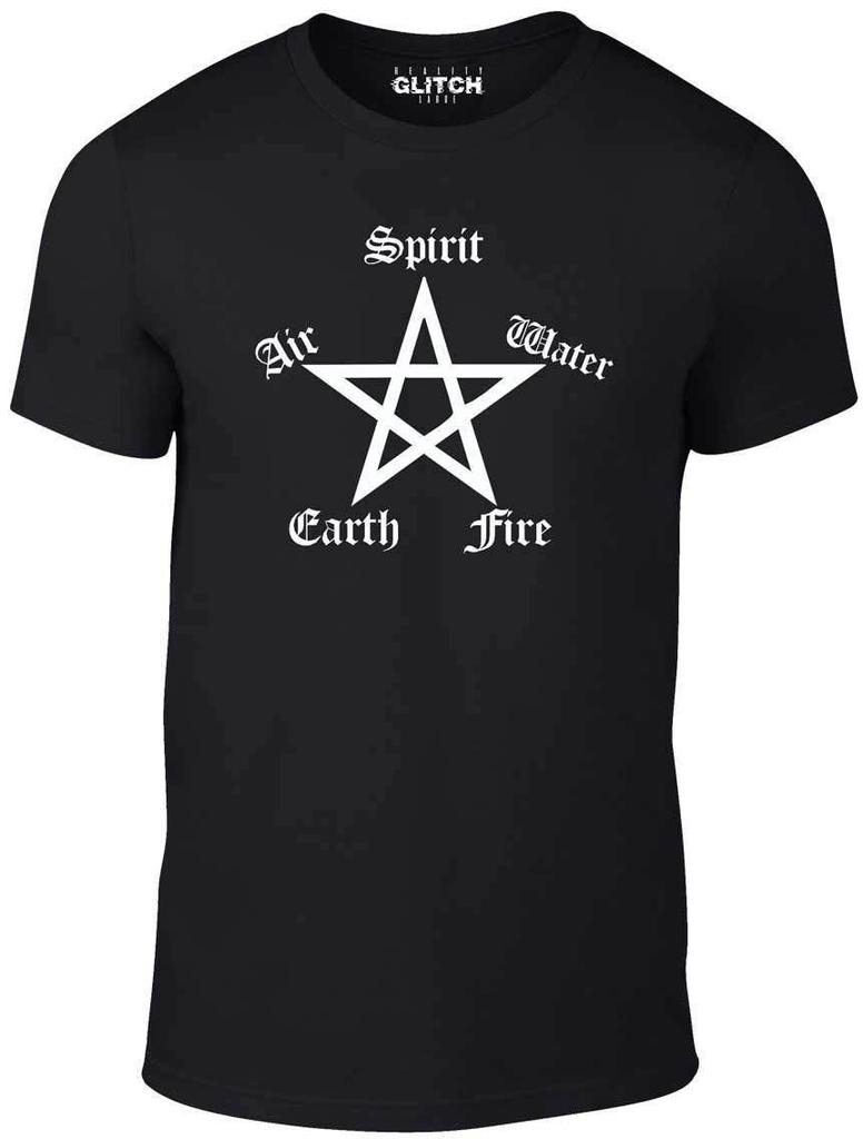 Elements Pentagram T-Shirt Mens Womens Tees Top - Funny T-Shirt Mens Womens Tees Top Pagan nature retro witchcraft satan