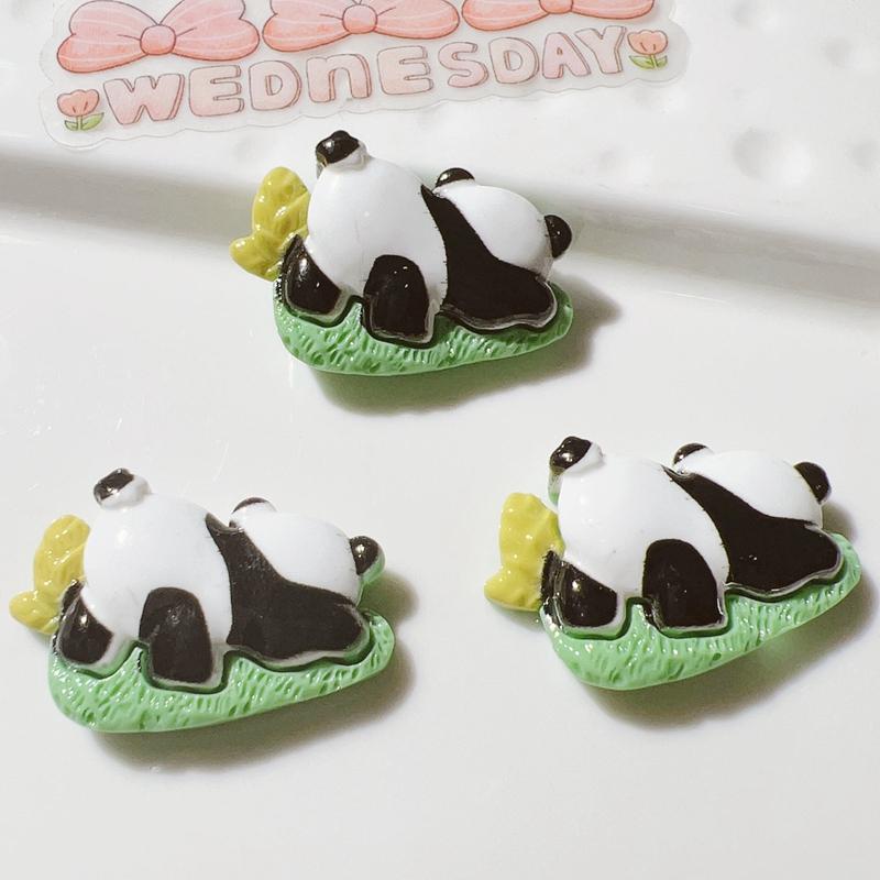 10Pcs New Cute Cartoon Mini Panda Series Flat Back Resin Scrapbooking DIY Jewelry Craft Decoration Accessories