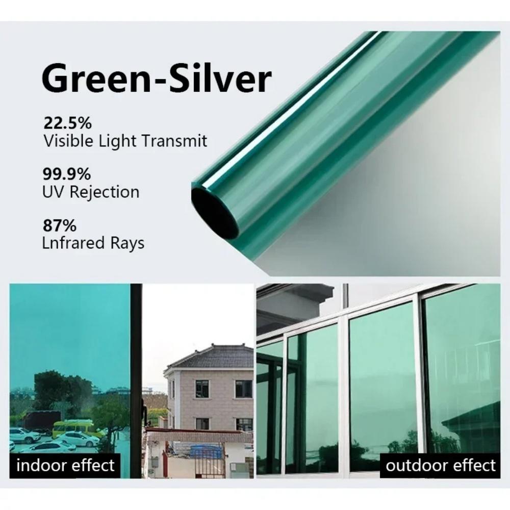 1pc Mirror Effect One Way Vision Window Film Privacy Protection Anti-UV Rejection Solar Protection Window Tint Building Sticker