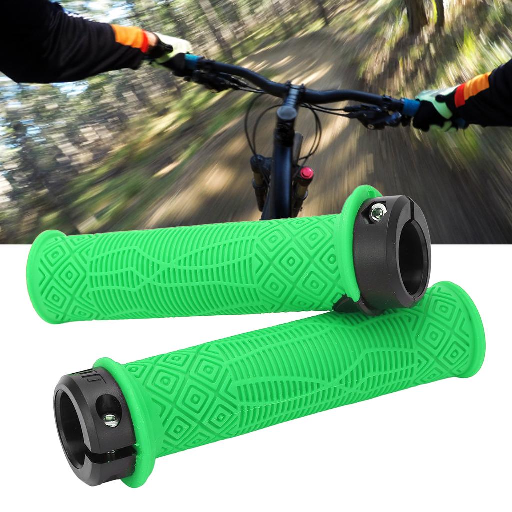 2Pcs Bike Handle Grip Rubber Anti Slip Wear Resistant Ergonomic Hollow Design Bike Handlebar Grips Cover