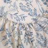 Bed Sheet with Elastic Washed Cotton Blue Flower Printed Fitted Sheet Single/Queen/King Mattress Cover for Double Beds