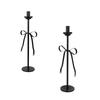 Candlestick Bow Ornament Tabletop Candle Holder for Fireplace Holiday Home