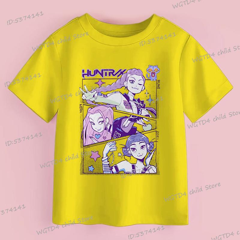 Fashion Casual Kids T-shirt KPop Demon Hunters Cool Girls Tee Top Funny Gift for Fans Cotton Tshirt 2025 Movie Print Kids Tees