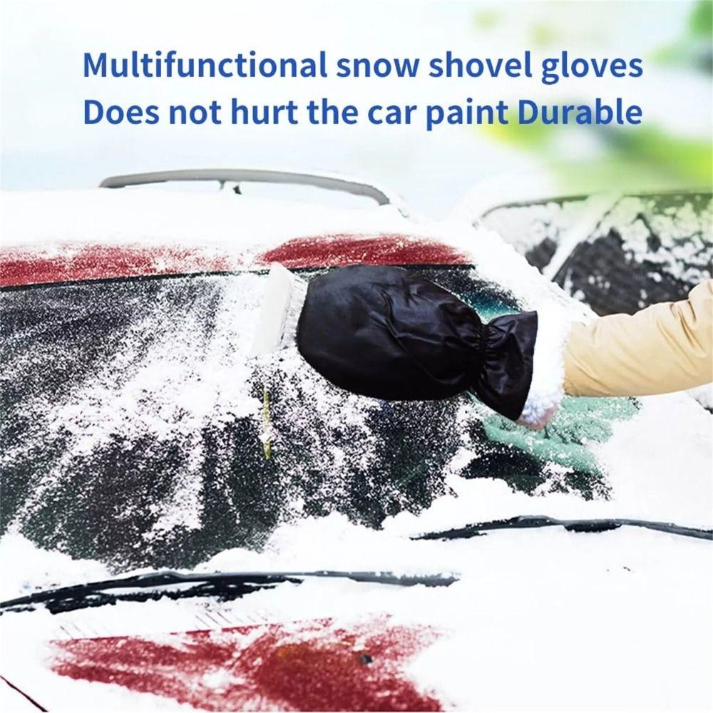 With Glove Snow Scraper Reusable Cleaning Snow Shovel Portable Car Ice Scraper  Auto Window