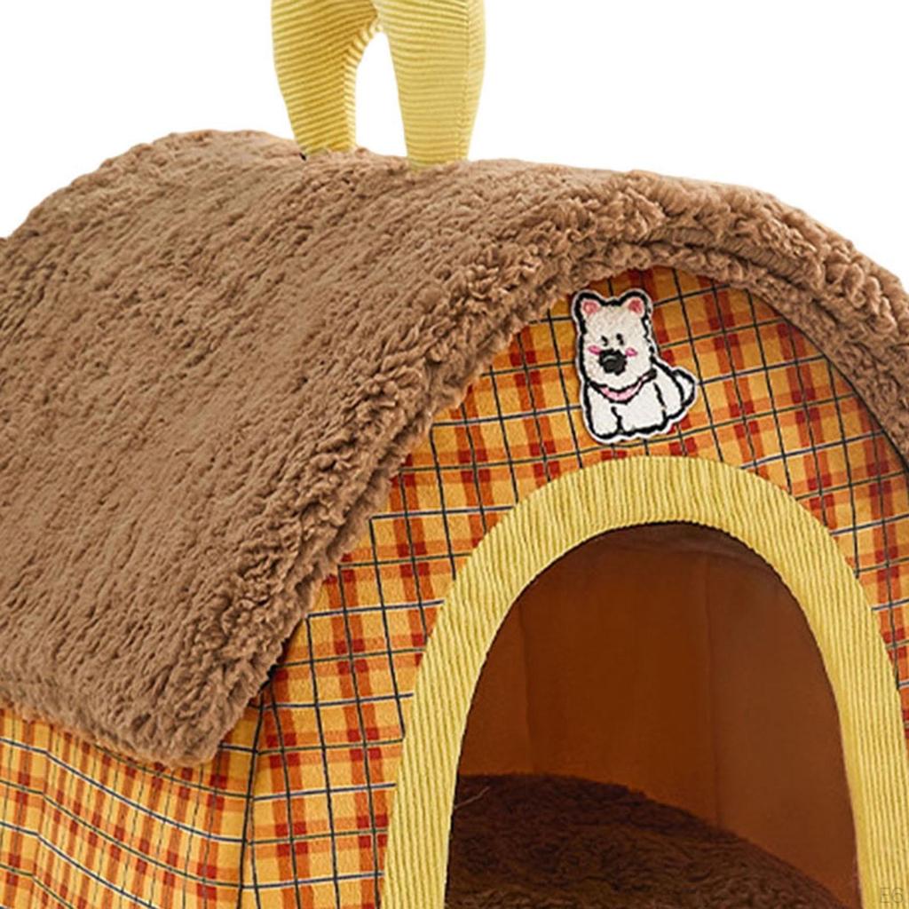 Grotte Lit Chat Mignon avec Coussin Amovible Oreiller pour Chaton Petits Chiens Nid Tente pour Animaux de Compagnie