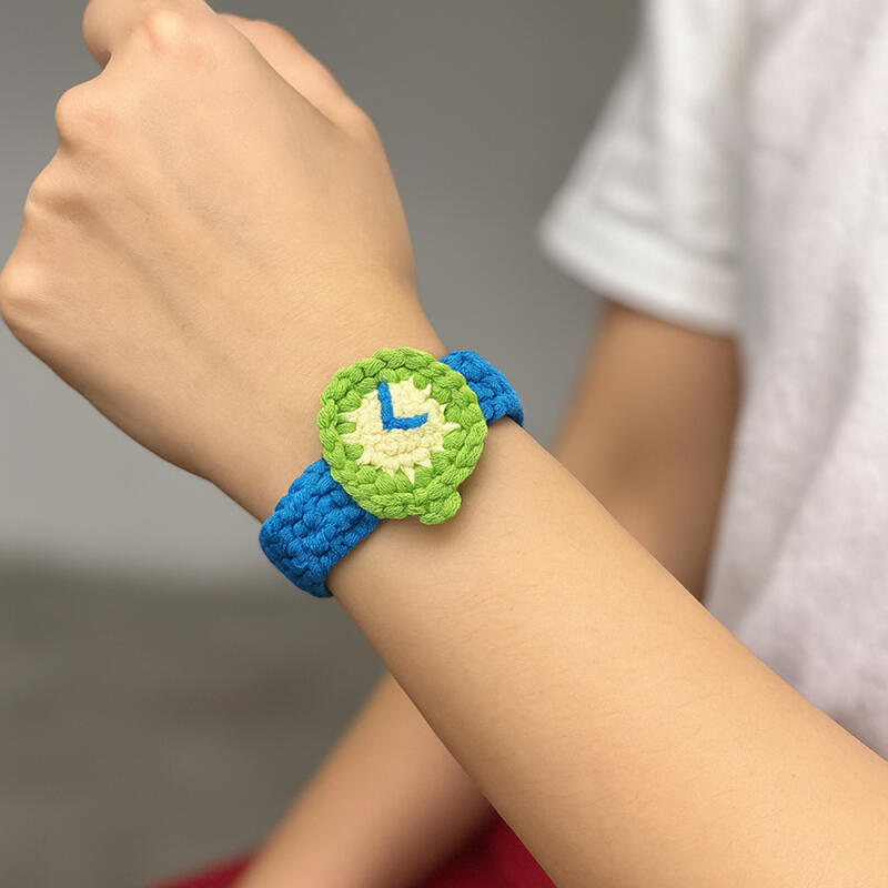 Knitted Embroidered Wristwatch Bracelet, a Gift for a Useless Friend