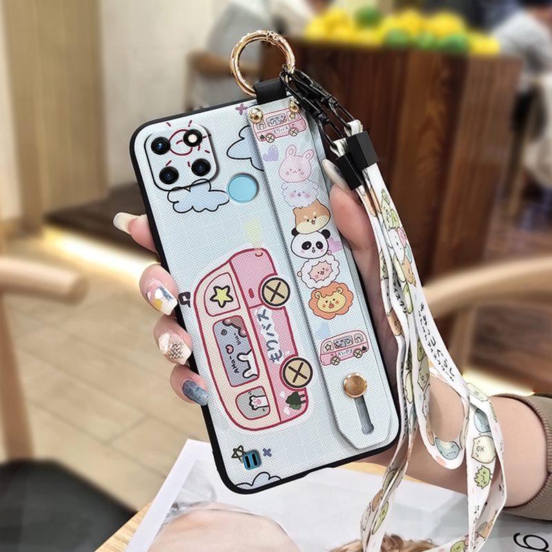 Fashion Design Dirt-resistant Phone Case For OPPO Realme C21Y/C25Y Wristband Soft case Waterproof Anti-dust Back Cover