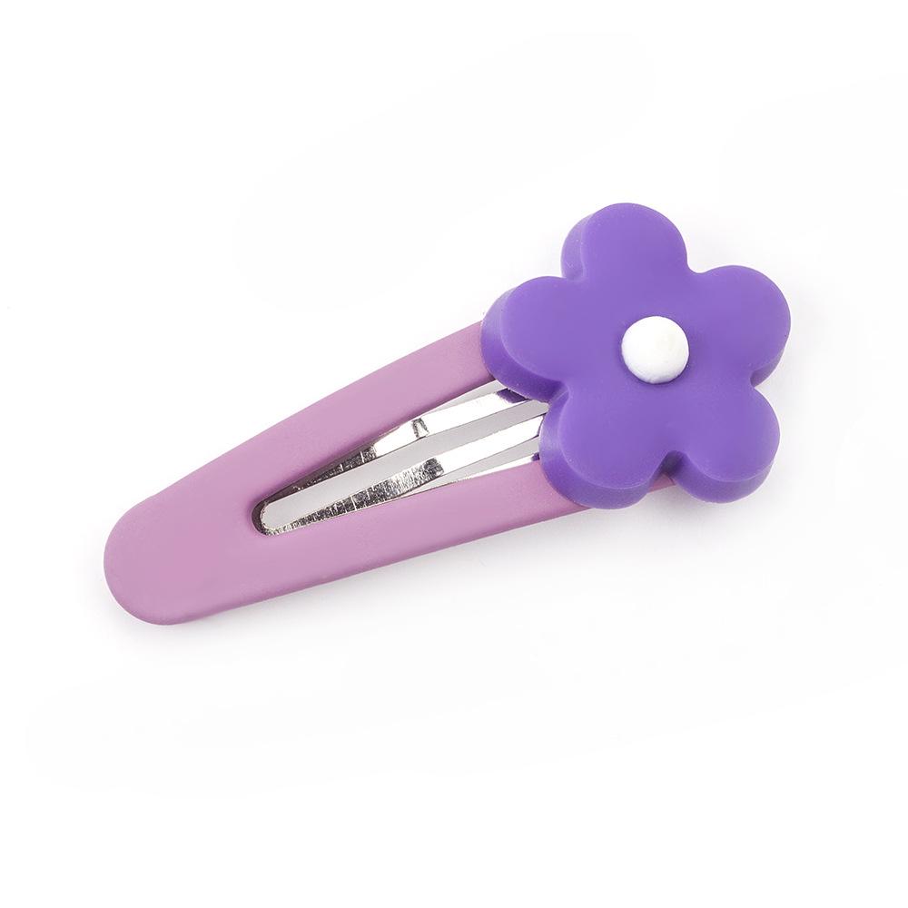 Hyunya Style Candy-Colored Flower Hairpin, Colorful Sweet Flower One-Word Clip Bangs Clip Edge Clip Female