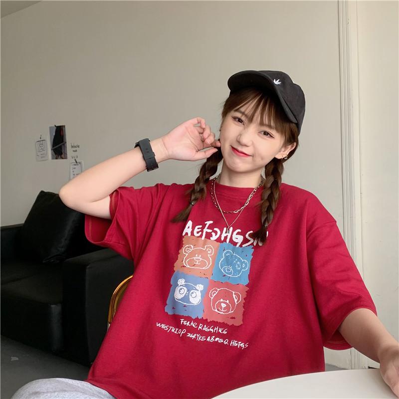 Short-sleeved T-shirt women's ins loose early spring new foreign style top student fashion age-reducing bottoming shirt tide