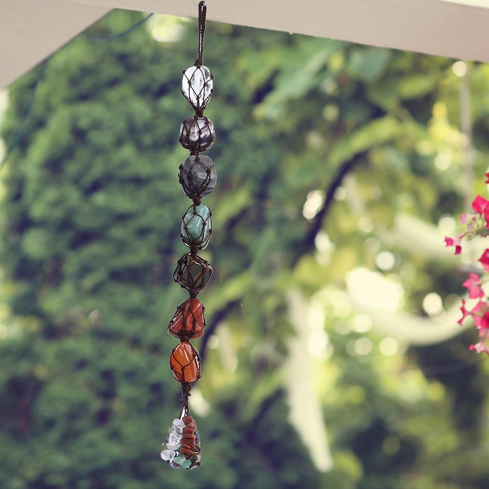 7 Colors Chakra Healing Crystals Gemstones Pendant Natural Stones Decor Hanging Car Home Ornament