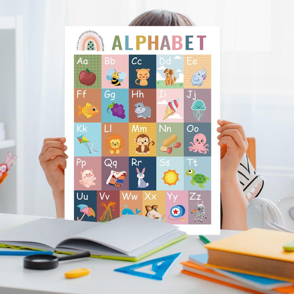 Educational Poster Early Learning Poster Interactive Boho Style Board Charts Set For Girl Preschoolers Home Travel Home Playtime