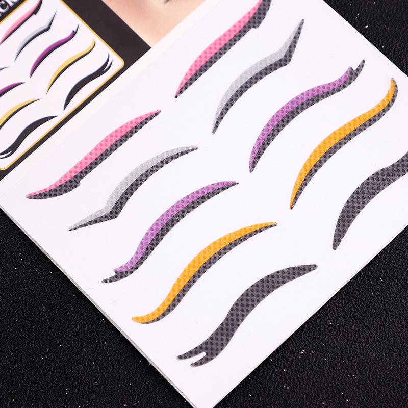 5 Pairs Self-Adhesive Eyeshadow and Double Eyelid Stickers for Stage, Party, Nightclub Makeup - European & American Style with Shimmer Eyeliner
