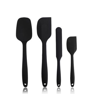 4 Stück Spatel aus lebensmittelechtem Silikon, hochhitzebeständig, antihaftbeschichtet, spülmaschinenfest, BPA-frei, Küchenutensilien zum Backen