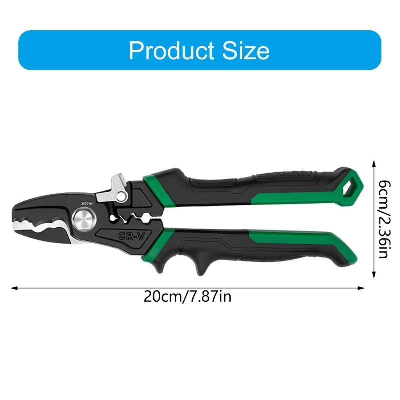 Heavy Duty 8Inch Wire Stripper And Cable Cutter With Precise Adjustment For Professional Electrical Work
