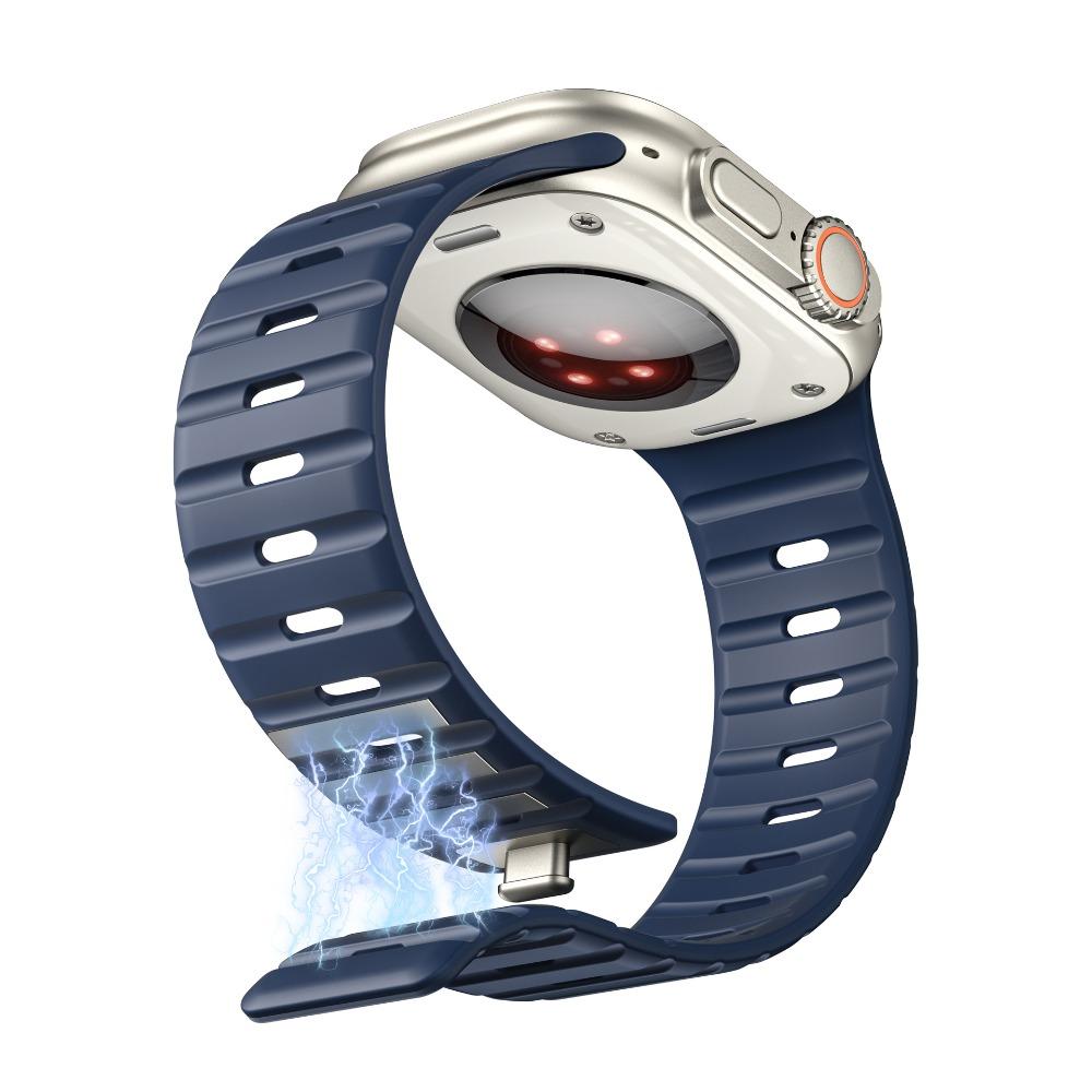 Magnetic Strap For Apple Watch Ultra 1 2 3 49mm 44mm 45mm 46mm 42mm 41 Sport Silicone Bracelet Belt IWatch Series 11 10 8 7 6 Se 3 Band