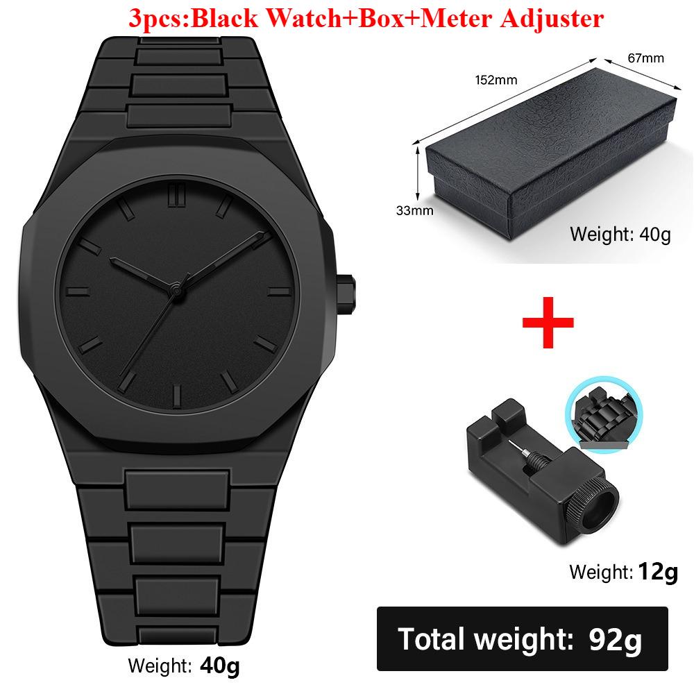 1/4PCS Creative Middle East Arabic Numerals Quartz Watch Business Wristwatch Cross Necklace Bracelet Ring Set (Without Box)