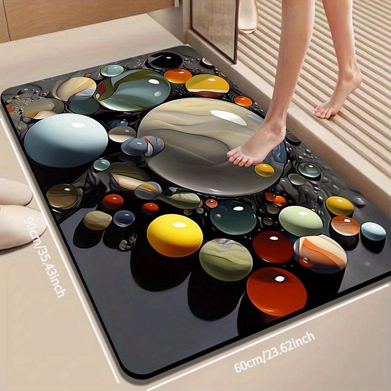 1pc of Bathroom Mat with A Pebble Pattern, Quickly Absorbs Water, Suitable for Bathrooms, Washrooms, and Home Decoration.