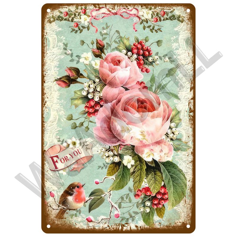 Retro Tin Sign For Cafe Garden Decorations Vintage Metal Sign Home Wall Art Mural Plaque Plate Room Decor Farm Painting Gift