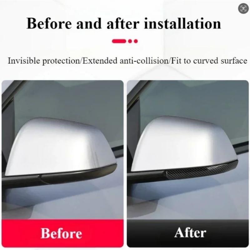 2PCS for Tesla Model Y Juniper 2025 Model 3 Highland Rearview Mirror Protector Edge Protection Buffer Trim Strip Anti-collision