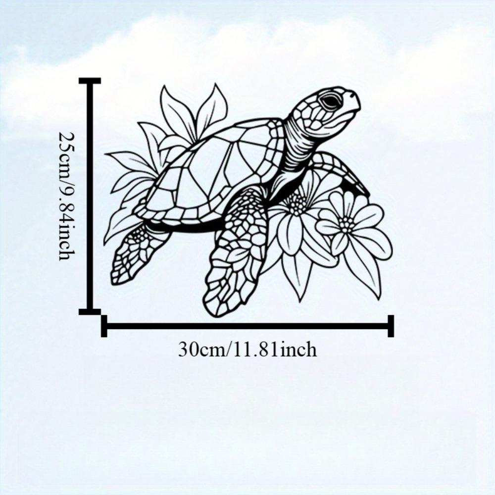 1pc Modern Marine Turtle Wall Sculpture Rust Resistant Iron Sea Turtle Art Horizontal Marine Theme Design Outdoor Home Office Easy Mount Decor