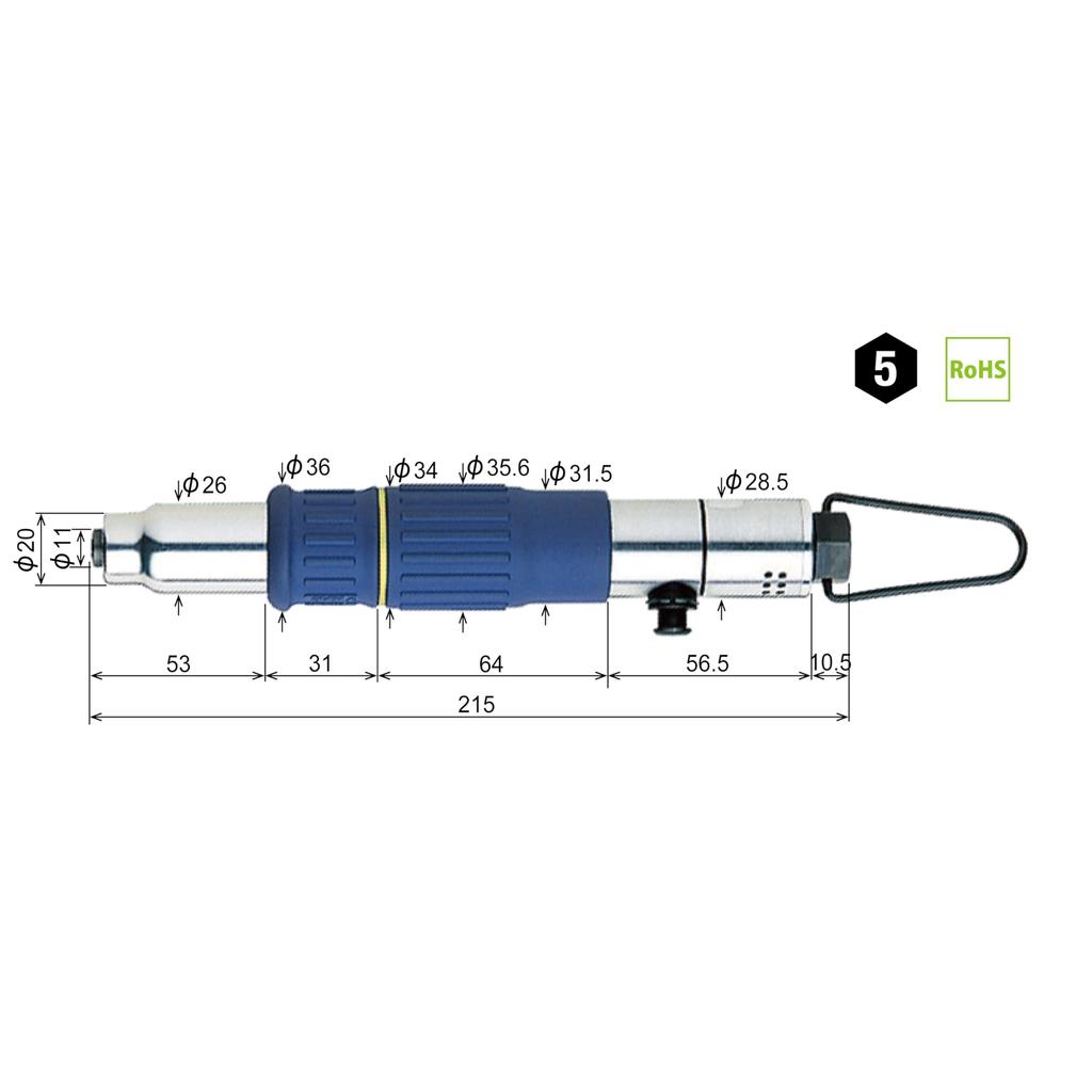 VESSEL GT-S4TFG Torque-Controlled Air Screwdriver (Reduced Speed Type)