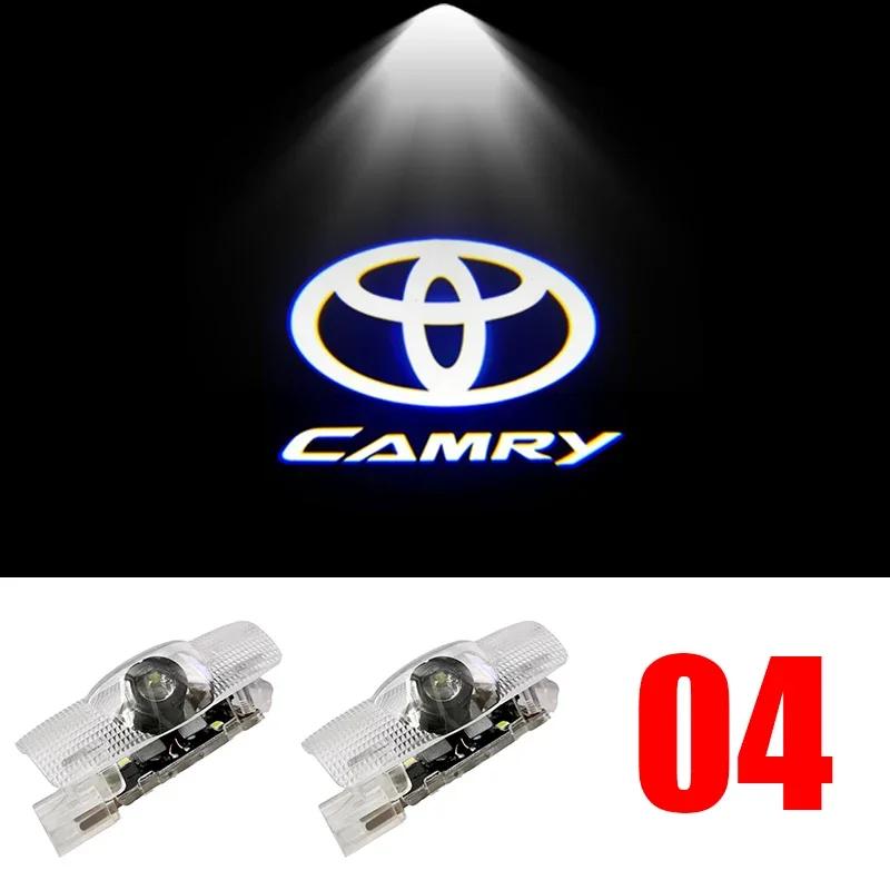 Car LED Door Warning Light Laser Projector Ghost Shadow Light Welcome Logo Lamp For Toyota Corolla RAV4 Camry Yaris C-HR Prius