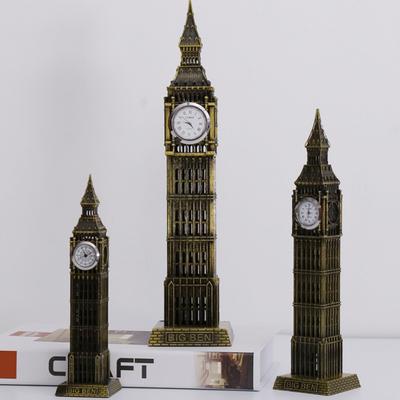 London Big Ben Model Home Decoration European Retro Ornaments Metal Crafts Big Ben with A Clock Function 3D Model Office Decor