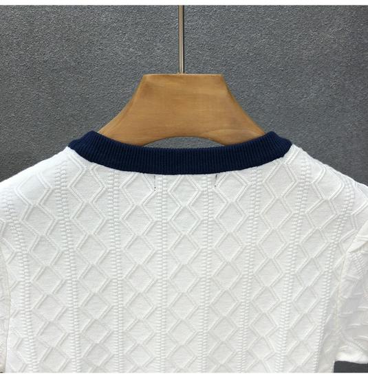 Men's Trendy High-End Short-Sleeve Sweater, Spring/Autumn 2023 Thin Knit Base Layer