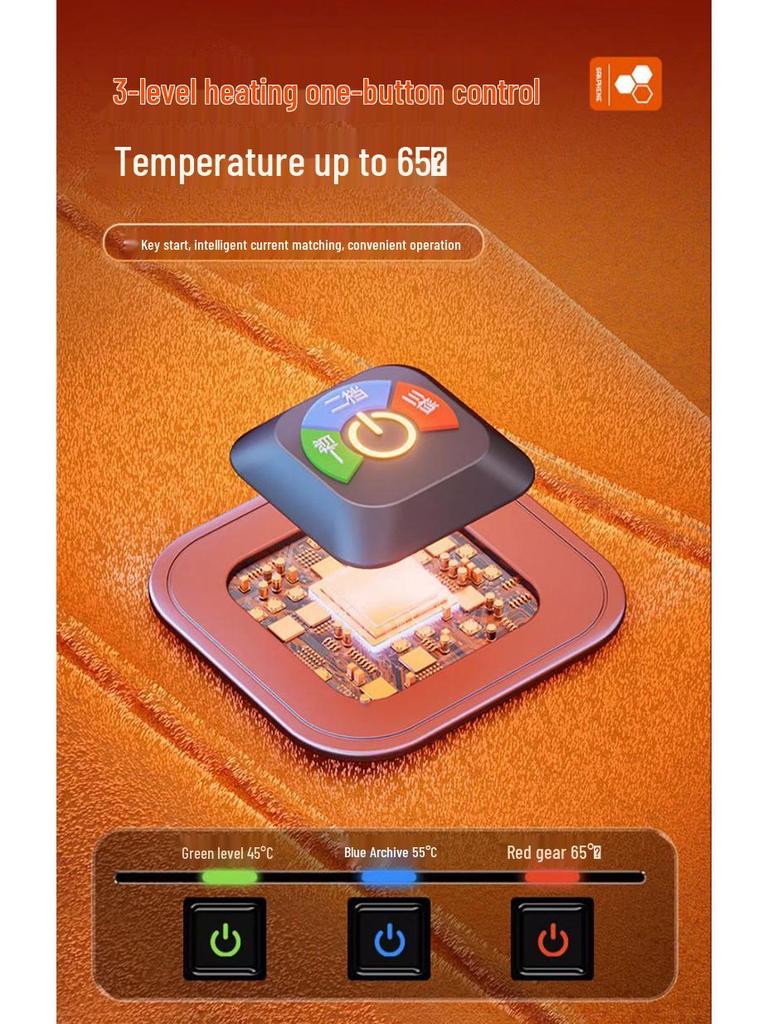 USB Heated Car Seat Cushion - Thick Plush Graphene Pad for Winter