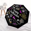 1pc Happy Halloween Theme Automatic Open/CloseUmbrella-CuteUmbrella with Cute Design, Portable 3-Fold Compact Umbrella for Men & Women, Vale