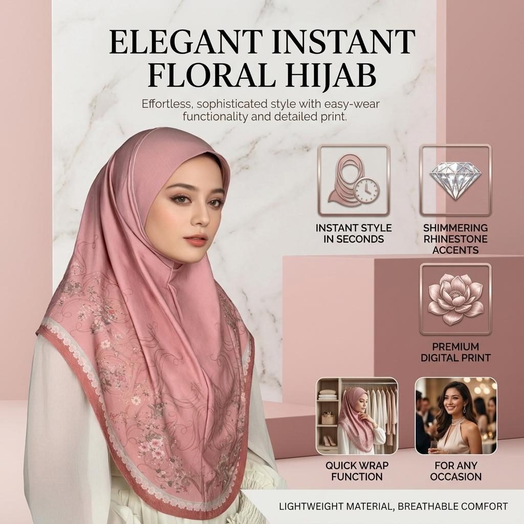 Ethnic Print Soft Brim Prayer Shawl Middle Eastern Style Lightweight Headscarf for Women