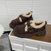 Cowhide Velvet Women's Winter and Autumn New Fluffy Shoes Wear Beanie Shoes Cotton Shoes