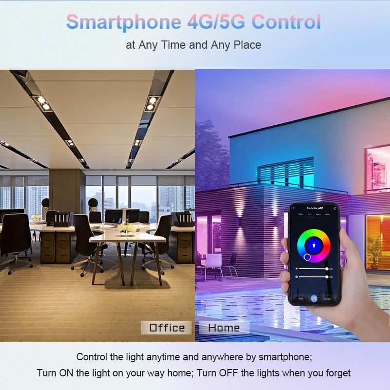 Tuya WiFi 5 in 1 LED Controller Alexa Google Home Voi Control RGB CCT RGBW Led Strip Dimmer Blue tooth APP RF Remote 12V 24V