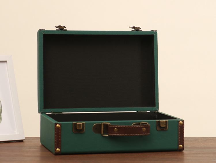 Vintage American Retro Leather-Wooden Suitcase Display and Photography Prop
