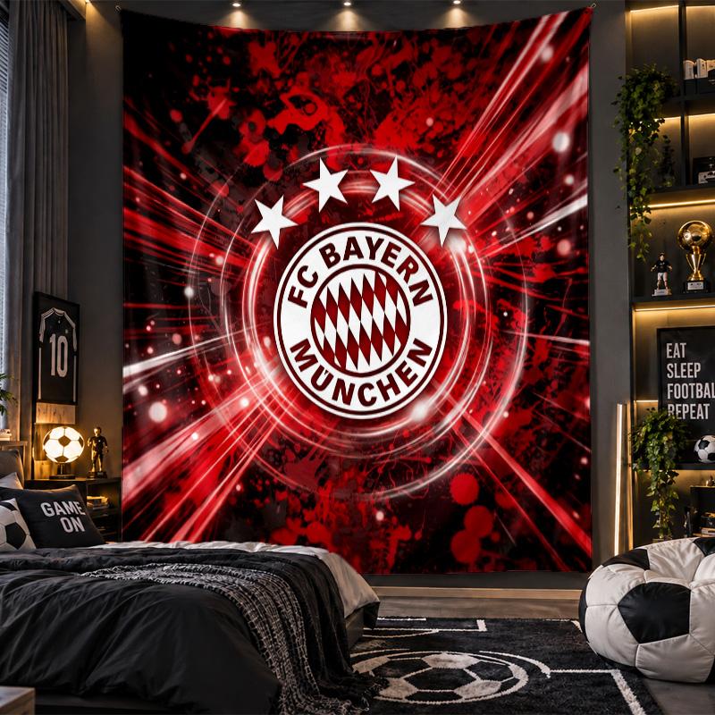 Wall Hanging Tapestry Bayern Munich Print Cloth for Living Room Bedroom Home Decor