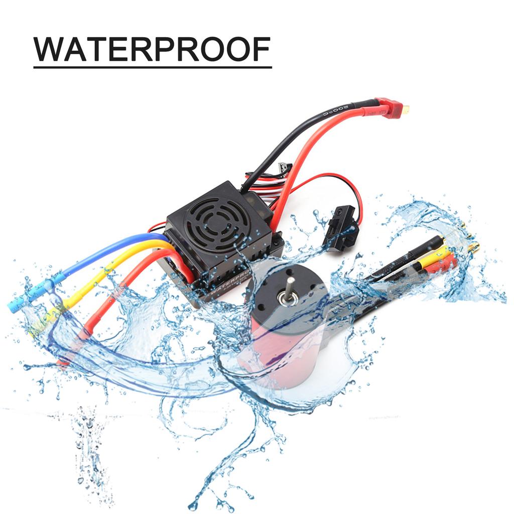 3650 4500KV Brushless Motor with 60A ESC & Heat Sink Combo Replacement for   HPI    1:8 Celsius 1:10 Remote Control Car and Boat Part