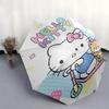 Hello Kitty,Scooter Automatic Folding Umbrella-Simple 8-Rib Design, Bright Cartoon Pattern, Durable Iron Frame, Suitable For Travel, Outdoor