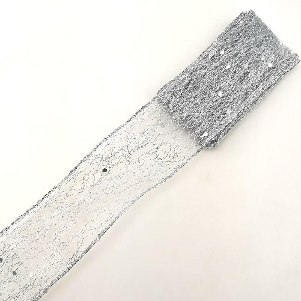 

2 M/roll Gift Packaging Tape Shiny Decorative Ribbon New Line Edge Ribbon Home Party Decor срібний