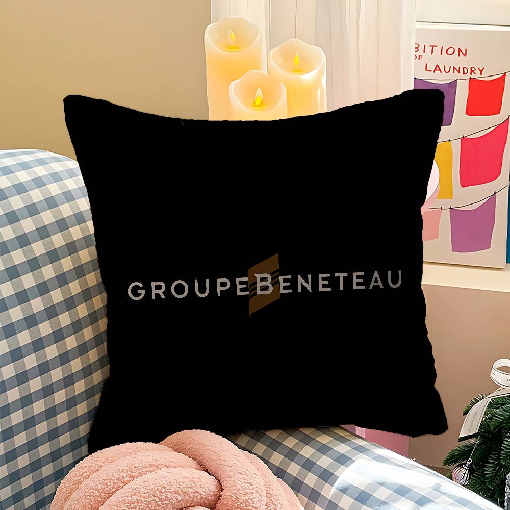 BBENETEAU Logo Cushion Cover Inches Farmhouse Decor Home Throw Pillow Covers for Couch Decorations