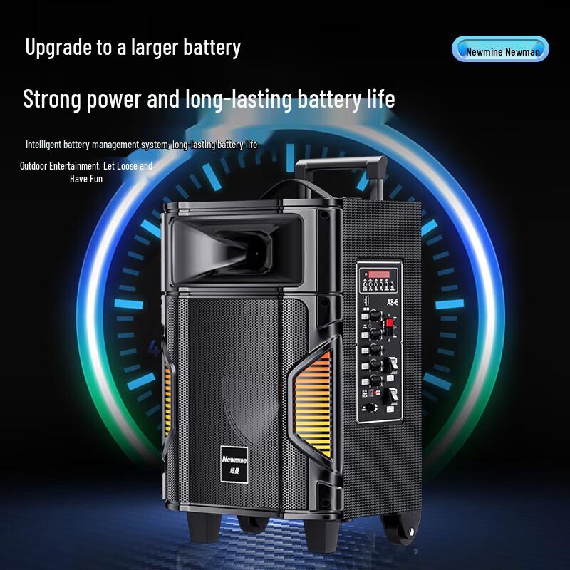 Newman A8 Portable Bluetooth Trolley Speaker with Dual Mics CN Plug (adapter Included)