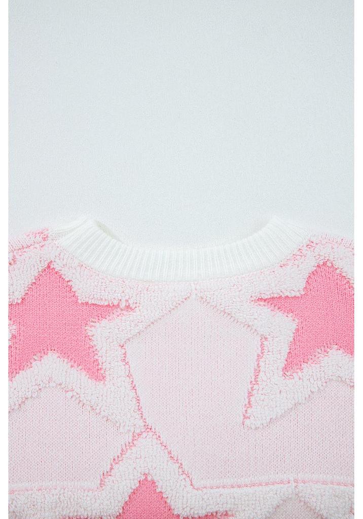2025 Fall/Winter Women's Star Print Pullover Sweater - Trendy European American Loose Fit