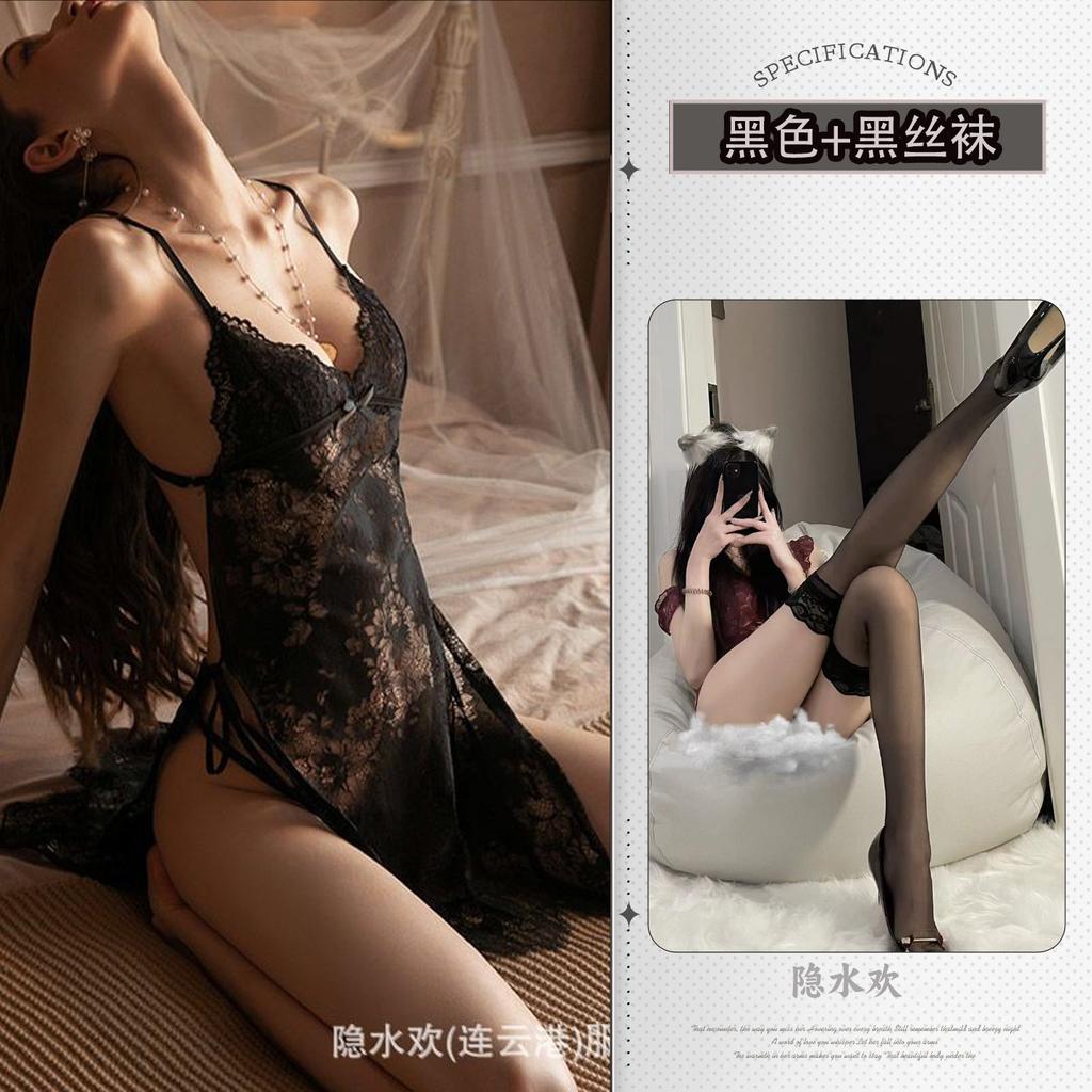 Sexy lingerie lace temptation small chest shows big passion suit perspective suspender skirt backless bra pure desire