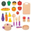 Children's Wooden Kitchen Playset: Pretend Cooking Utensils & Food Cutting Toys