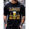 Men'S Humorous T-Shirt for Beer Enthusiasts - Black Featuring German Beer Quotes | Lightweight Casual Top for Gatherings, Pubs, Presents - Washable