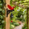 Placa Decorativa de Campainha Pássaro Vermelho Sino de Jardim Estilo Vintage Montado na Parede Exterior Jantar Resina Durável Sino Decoração Quintal Varanda Pátio Entrada