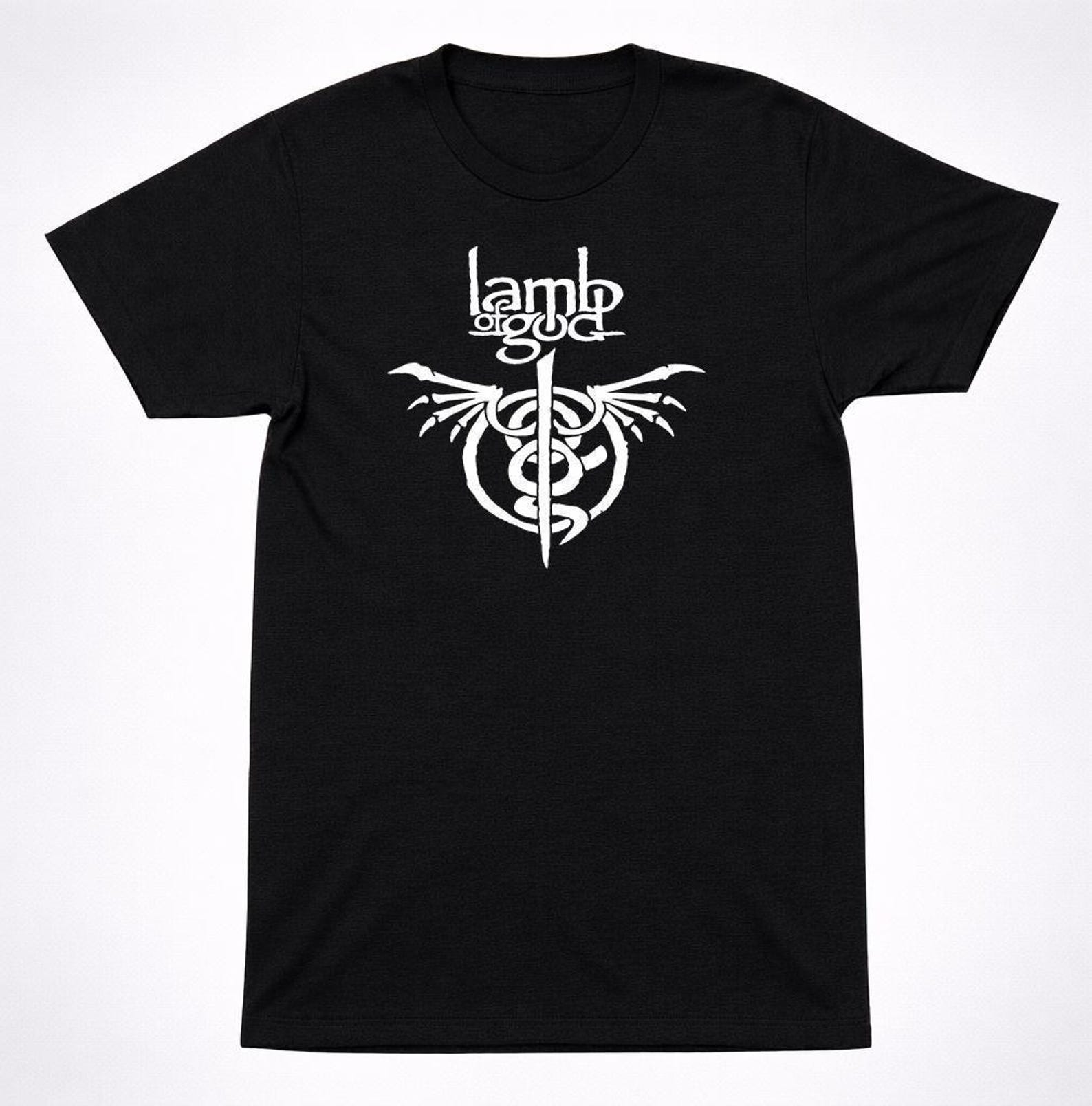 Lamb of God Logo Shirt - Classic Black Heavy Metal Band Tee M