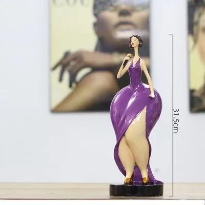 Nordic Plump Beauty Female Figurines Sculpture Ornaments Home Living Room Desk Fat Girl Statue Resin Decoration Accessories