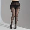 Spring and summer thin big wave point flat crotch 0D jacquard black bare leg pantyhose black silk pure desire sexy stockings anti-hook silk