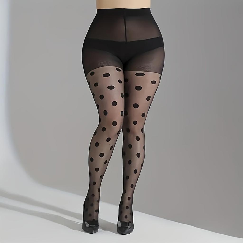 Spring and summer thin big wave point flat crotch 0D jacquard black bare leg pantyhose black silk pure desire sexy stockings anti-hook silk