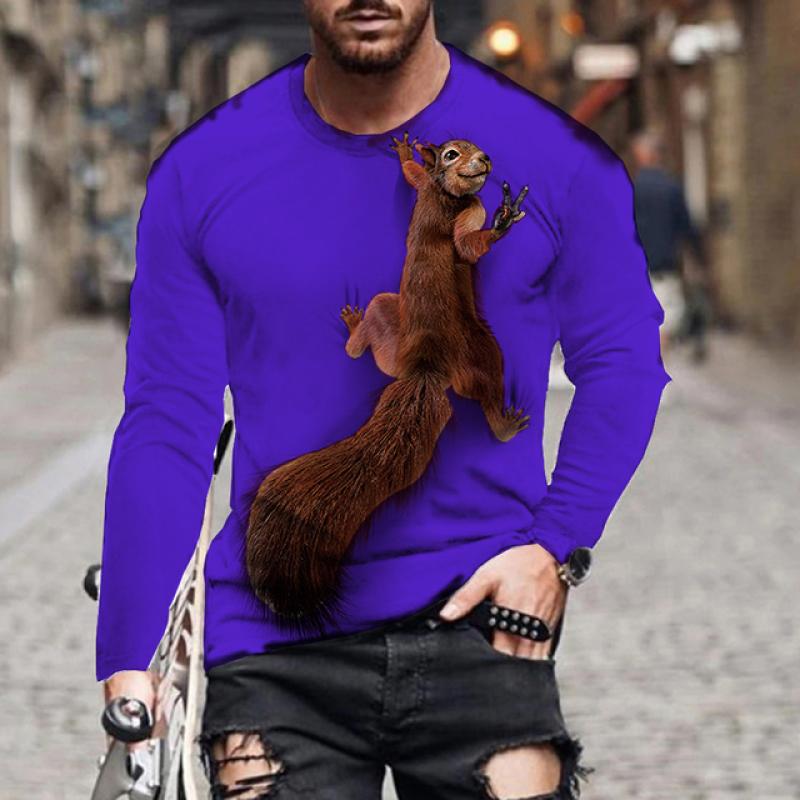 T-shirt da uomo Dragon T-shirt casual con stampa 3D a maniche lunghe con grafica animale magica T-shirt modello High Street Top uomo/donna T-shirt hip-hop
